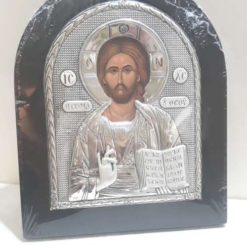 Jesus Icon Wood And Silver 925